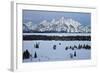 Teton Range at Dawn in the Winter-James Hager-Framed Photographic Print