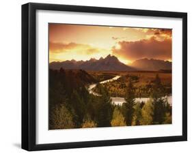 Teton Range at Sunset, Grand Teton National Park, Wyoming, USA-Adam Jones-Framed Photographic Print