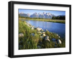 Teton Range from the Snake River, Grand Teton National Park, Wyoming, USA-Charles Gurche-Framed Premium Photographic Print