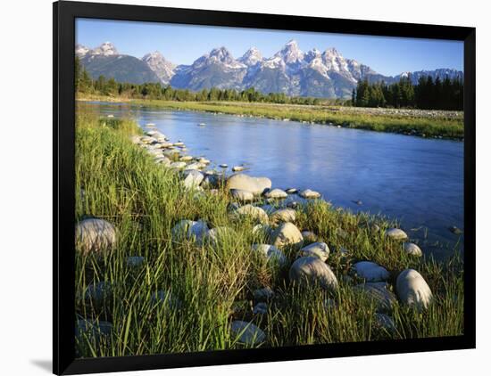 Teton Range from the Snake River, Grand Teton National Park, Wyoming, USA-Charles Gurche-Framed Photographic Print