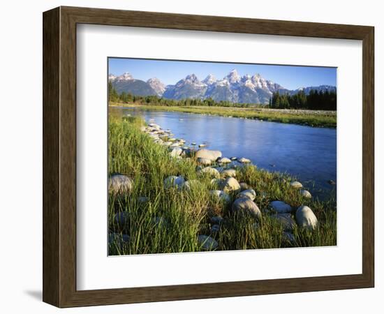 Teton Range from the Snake River, Grand Teton National Park, Wyoming, USA-Charles Gurche-Framed Photographic Print