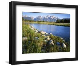 Teton Range from the Snake River, Grand Teton National Park, Wyoming, USA-Charles Gurche-Framed Photographic Print