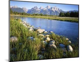 Teton Range from the Snake River, Grand Teton National Park, Wyoming, USA-Charles Gurche-Mounted Photographic Print