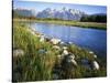 Teton Range from the Snake River, Grand Teton National Park, Wyoming, USA-Charles Gurche-Stretched Canvas