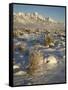 Teton Range in Winter, Grand Teton National Park, Wyoming, United States of America, North America-James Hager-Framed Stretched Canvas