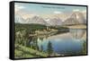 Teton Range, Jackson Lake-null-Framed Stretched Canvas