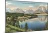 Teton Range, Jackson Lake-null-Mounted Premium Giclee Print