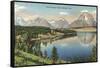 Teton Range, Jackson Lake-null-Framed Stretched Canvas