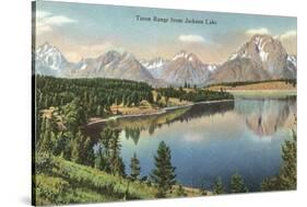 Teton Range, Jackson Lake-null-Stretched Canvas