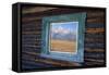 Teton Range Reflected in Window-Darrell Gulin-Framed Stretched Canvas