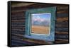 Teton Range Reflected in Window-Darrell Gulin-Framed Stretched Canvas