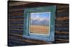 Teton Range Reflected in Window-Darrell Gulin-Stretched Canvas