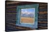 Teton Range Reflected in Window-Darrell Gulin-Stretched Canvas