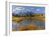 Teton Range reflected on beaver pond at Schwabacher Landing, Grand Teton National Park, Wyoming-Adam Jones-Framed Photographic Print