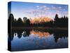 Teton Range Reflecting in Beaver Pond, Grand Teton National Park, Wyoming, USA-Adam Jones-Stretched Canvas