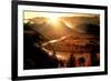 Teton & Snake River (Setting Sun)-null-Framed Photo