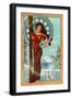 Teton Valley, Idaho - Art Nouveau Skier-Lantern Press-Framed Art Print