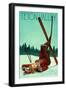 Teton Valley, Idaho - Ski Pinup-Lantern Press-Framed Art Print