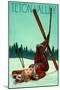 Teton Valley, Idaho - Ski Pinup-Lantern Press-Mounted Art Print