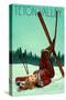 Teton Valley, Idaho - Ski Pinup-Lantern Press-Stretched Canvas