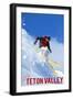Teton Valley, Idaho - Skier-Lantern Press-Framed Art Print