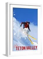 Teton Valley, Idaho - Skier-Lantern Press-Framed Art Print