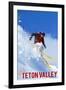 Teton Valley, Idaho - Skier-Lantern Press-Framed Art Print