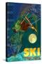 Teton Valley, Idaho - Timelapse Skier-Lantern Press-Stretched Canvas
