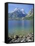 Tetons and Jenny Lake, Grand Teton National Park, Wyoming, USA-G Richardson-Framed Stretched Canvas