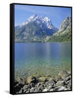 Tetons and Jenny Lake, Grand Teton National Park, Wyoming, USA-G Richardson-Framed Stretched Canvas