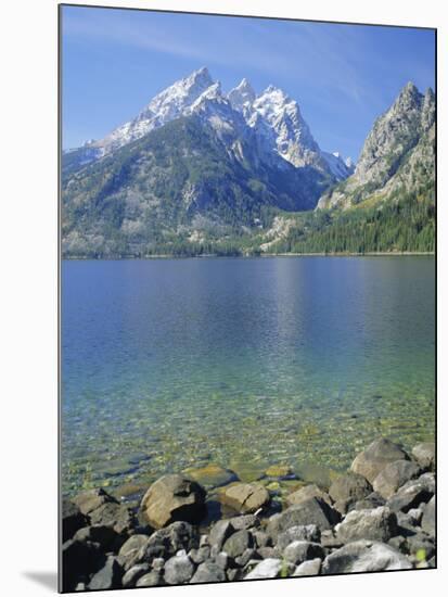 Tetons and Jenny Lake, Grand Teton National Park, Wyoming, USA-G Richardson-Mounted Photographic Print