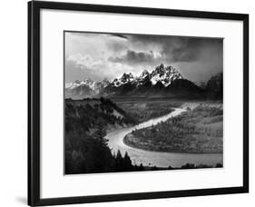 Tetons and The Snake River, Grand Teton National Park, c.1942-Ansel Adams-Framed Art Print