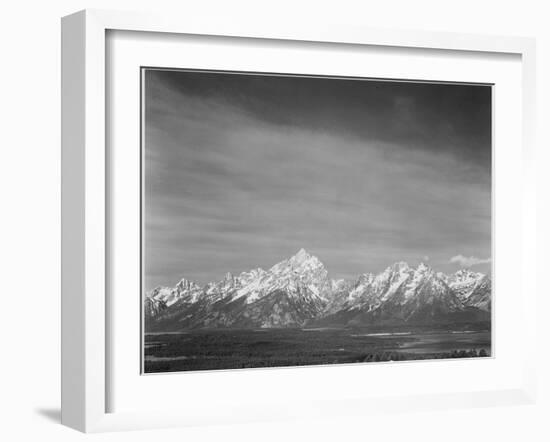 Tetons From Signal Mt View Valley & Snow-Capped Mts Low Horizons Grand Teton NP Wyoming 1933-1942-Ansel Adams-Framed Art Print