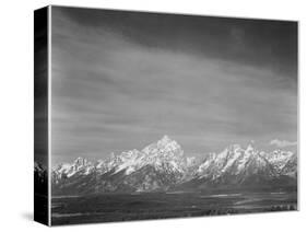 Tetons From Signal Mt View Valley & Snow-Capped Mts Low Horizons Grand Teton NP Wyoming 1933-1942-Ansel Adams-Stretched Canvas