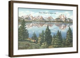 Tetons Reflected in Jackson Lake-null-Framed Art Print