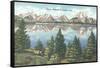 Tetons Reflected in Jackson Lake-null-Framed Stretched Canvas