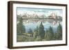 Tetons Reflected in Jackson Lake-null-Framed Premium Giclee Print