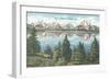 Tetons Reflected in Jackson Lake-null-Framed Premium Giclee Print