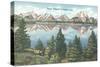 Tetons Reflected in Jackson Lake-null-Stretched Canvas