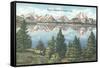 Tetons Reflected in Jackson Lake-null-Framed Stretched Canvas