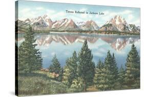 Tetons Reflected in Jackson Lake-null-Stretched Canvas