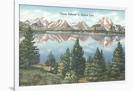 Tetons Reflected in Jackson Lake-null-Framed Art Print