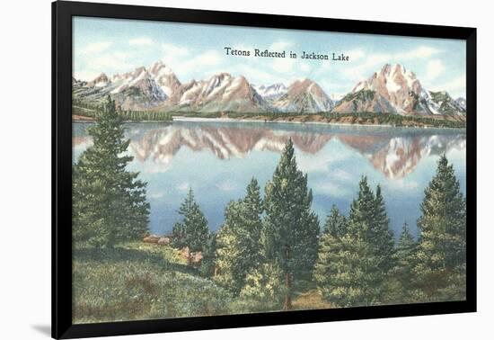 Tetons Reflected in Jackson Lake-null-Framed Art Print