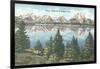 Tetons Reflected in Jackson Lake-null-Framed Art Print