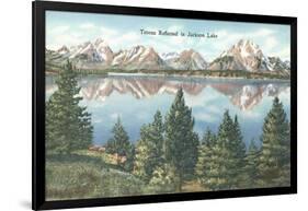 Tetons Reflected in Jackson Lake-null-Framed Art Print