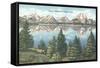 Tetons Reflected in Jackson Lake-null-Framed Stretched Canvas