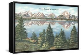 Tetons Reflected in Jackson Lake-null-Framed Stretched Canvas