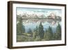 Tetons Reflected in Jackson Lake-null-Framed Art Print