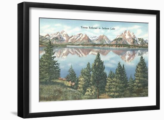 Tetons Reflected in Jackson Lake-null-Framed Art Print