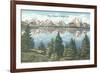 Tetons Reflected in Jackson Lake-null-Framed Art Print